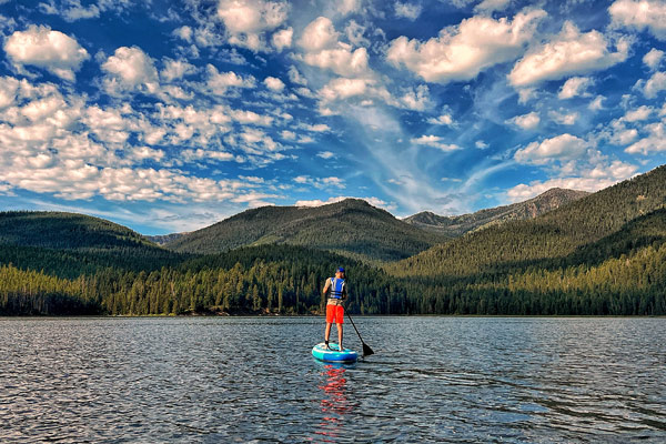 Paddleboarding on Hebgen Lake